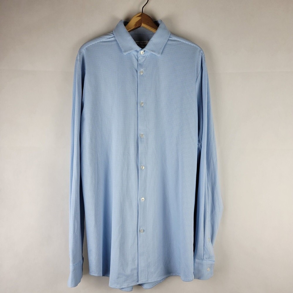 Mizzen + Main Spinnaker Shirt Mens XLT Trim Fit Long Sleeve Dress Gingham